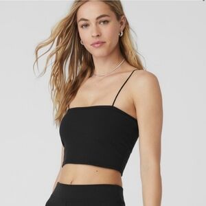 Alo Yoga Goddess Ribbed Bandeau Top Black XS